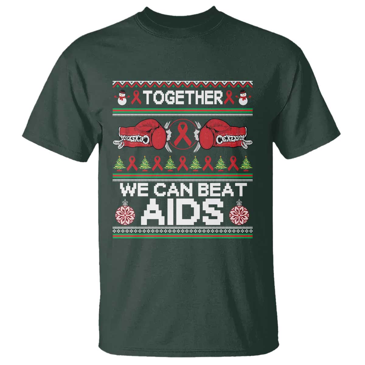 Together We Can Beat AIDS T Shirt HIV Support Boxing Ugly Sweater Gift