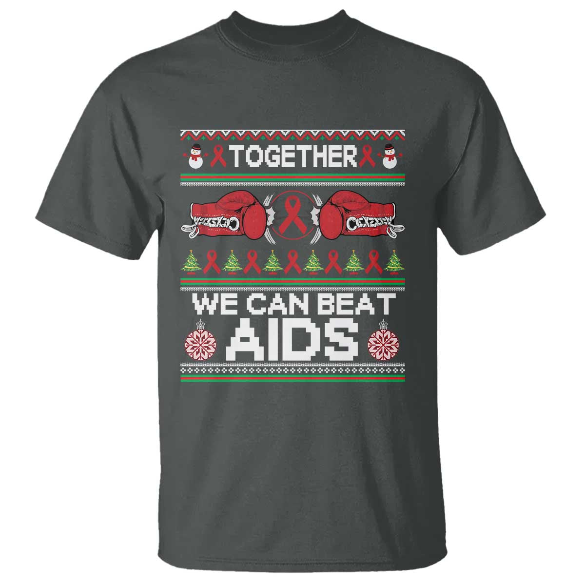 Together We Can Beat AIDS T Shirt HIV Support Boxing Ugly Sweater Gift