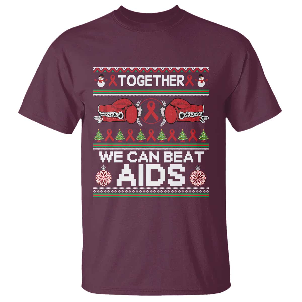 Together We Can Beat AIDS T Shirt HIV Support Boxing Ugly Sweater Gift