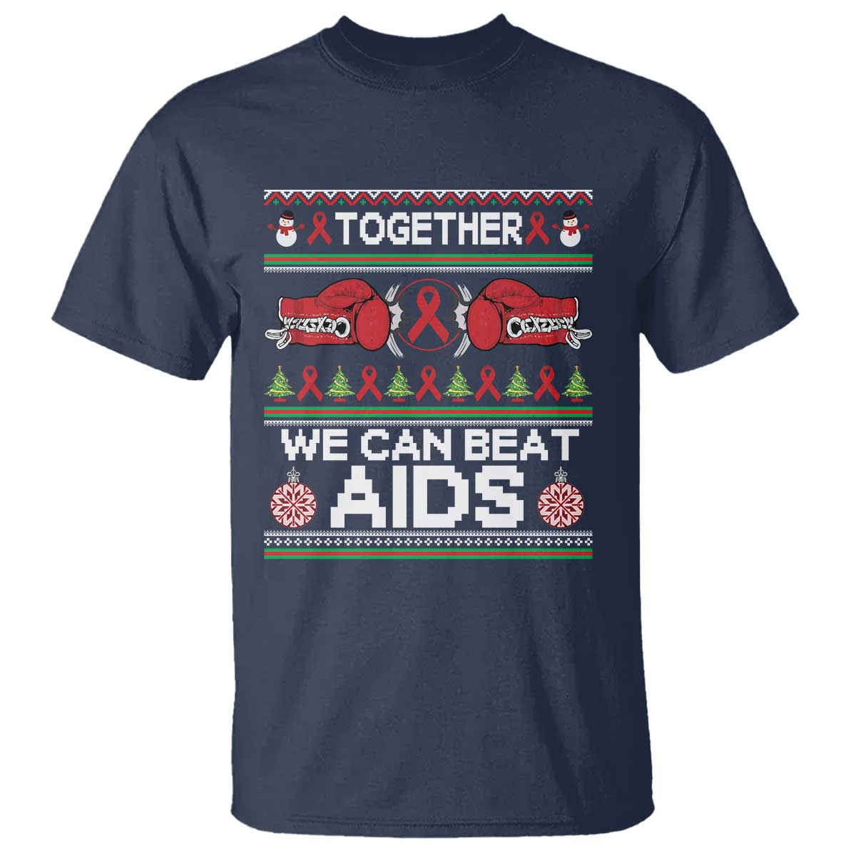 Together We Can Beat AIDS T Shirt HIV Support Boxing Ugly Sweater Gift