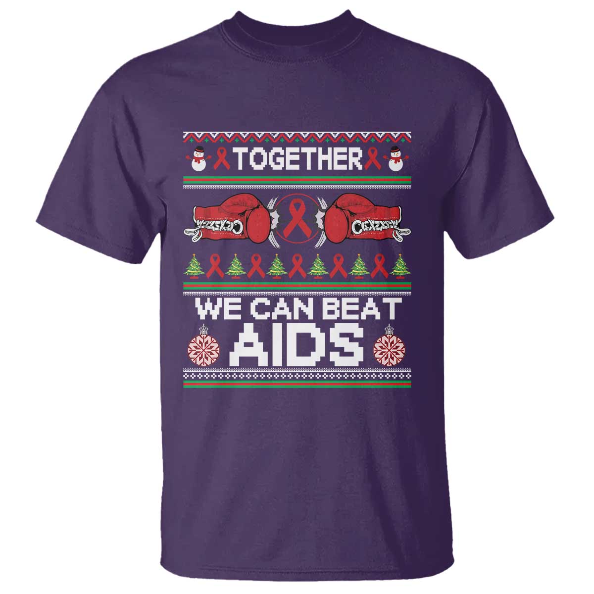 Together We Can Beat AIDS T Shirt HIV Support Boxing Ugly Sweater Gift