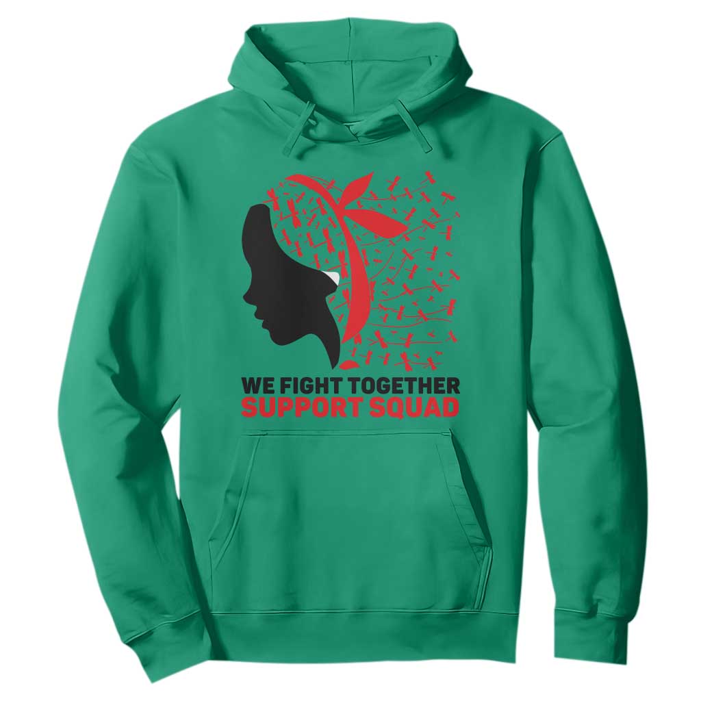 We Fight Together Support Squad Hoodie HIV Warrior Dragonfly Gift