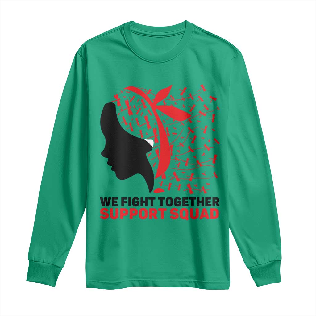 We Fight Together Support Squad Long Sleeve Shirt HIV Warrior Dragonfly Gift