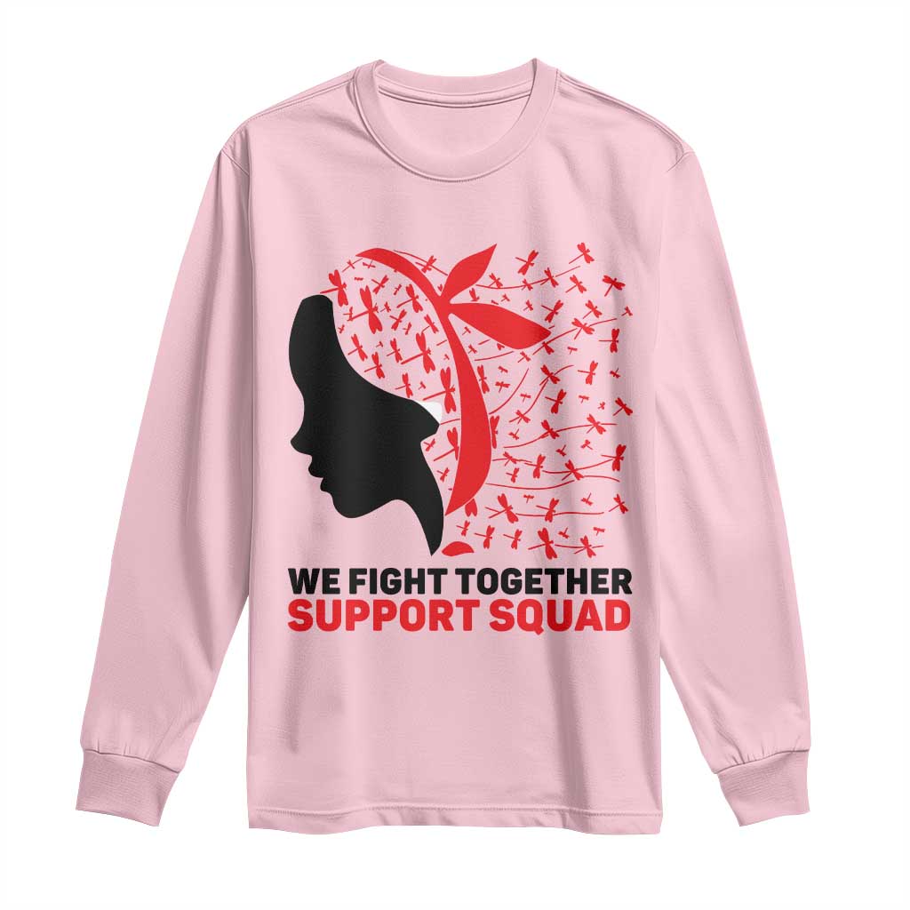 We Fight Together Support Squad Long Sleeve Shirt HIV Warrior Dragonfly Gift