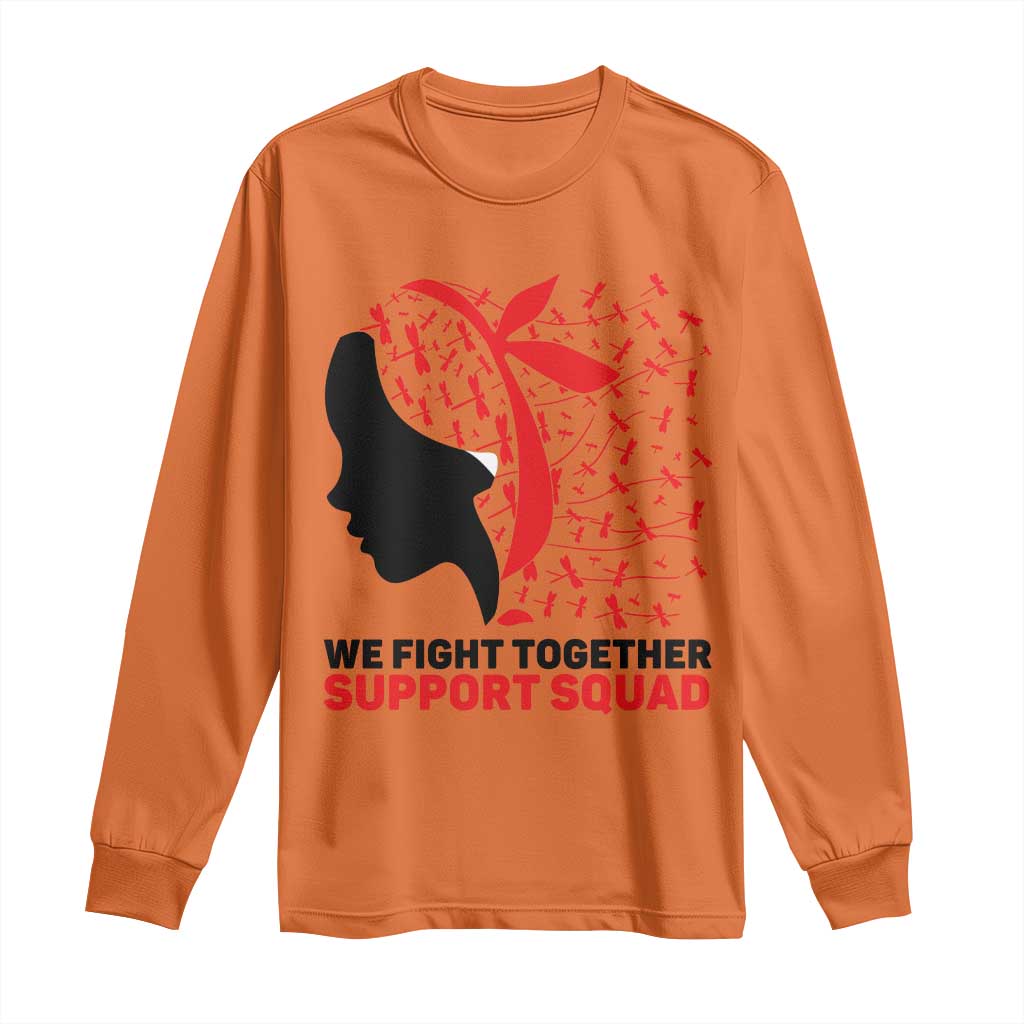 We Fight Together Support Squad Long Sleeve Shirt HIV Warrior Dragonfly Gift