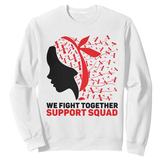 We Fight Together Support Squad Sweatshirt HIV Warrior Dragonfly Gift