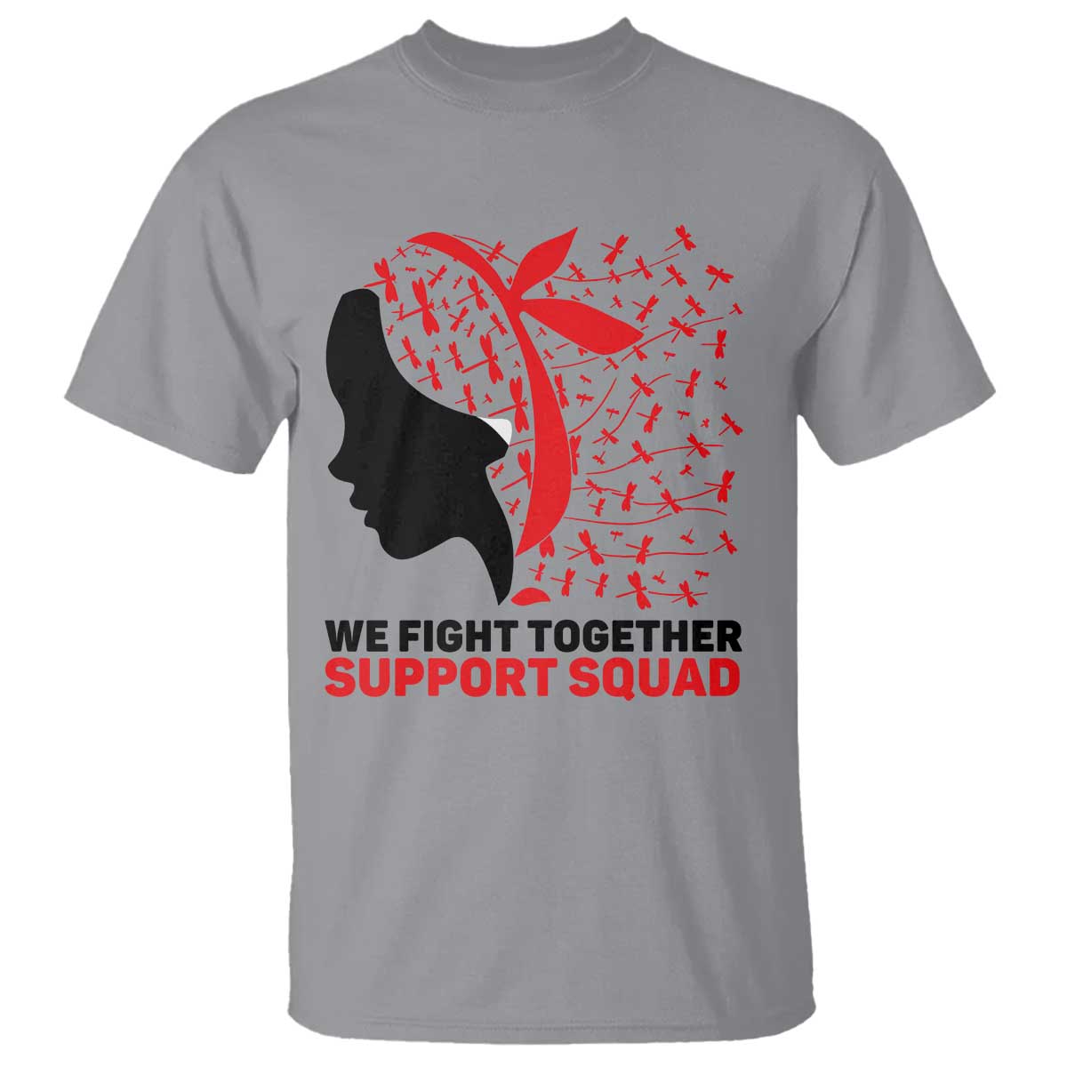 We Fight Together Support Squad T Shirt HIV Warrior Dragonfly Gift