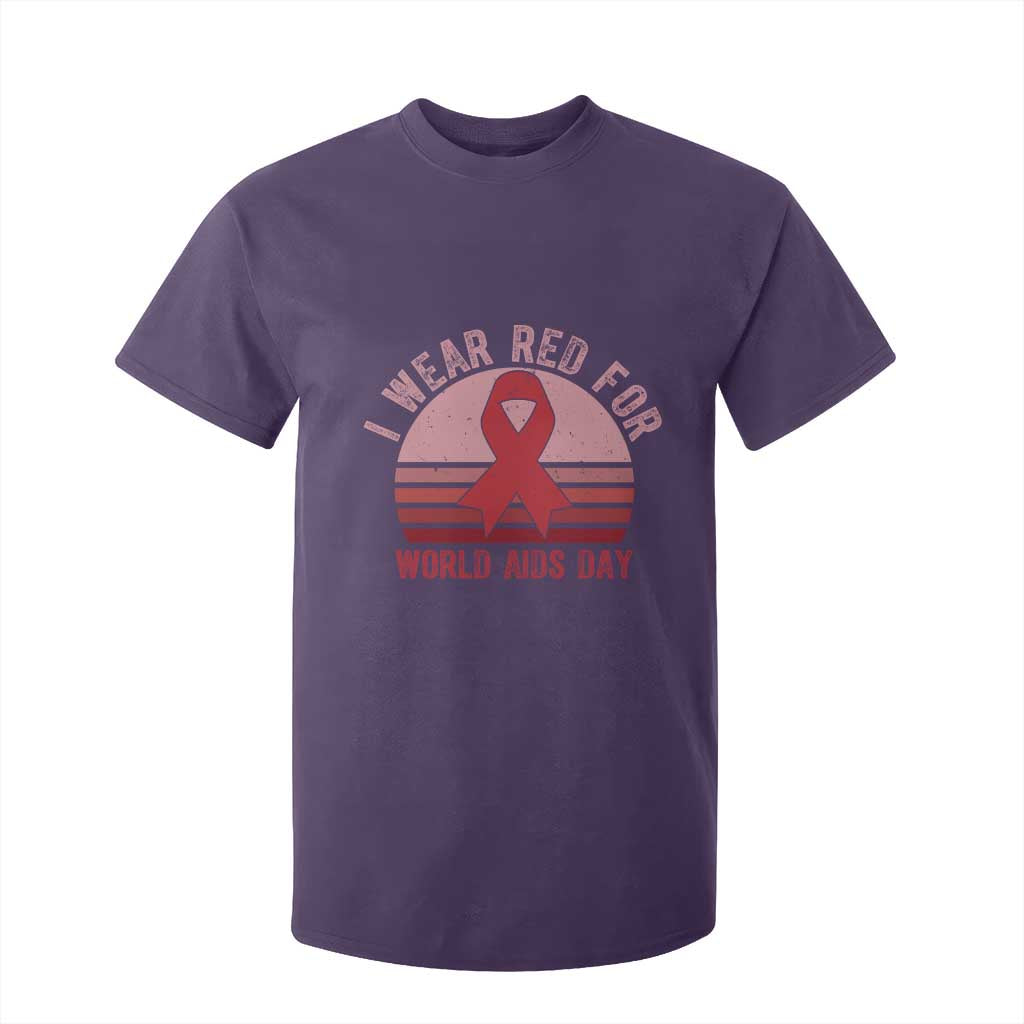 I Wear Red For World Aids Day T Shirt For Kid HIV Support Gift