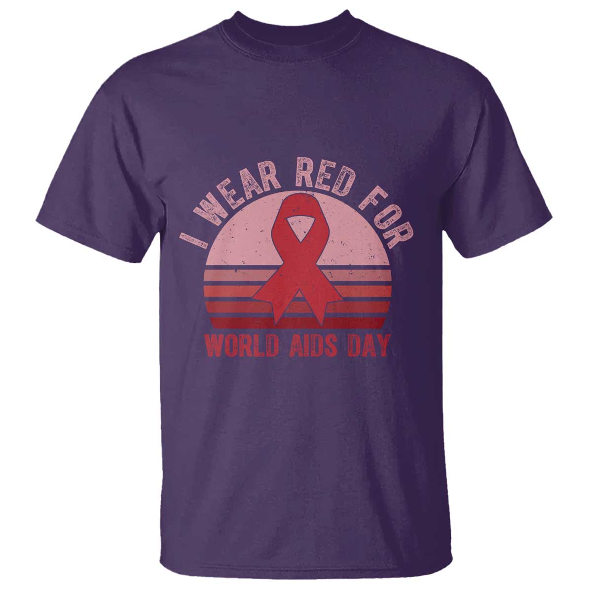 I Wear Red For World Aids Day T Shirt HIV Support Gift