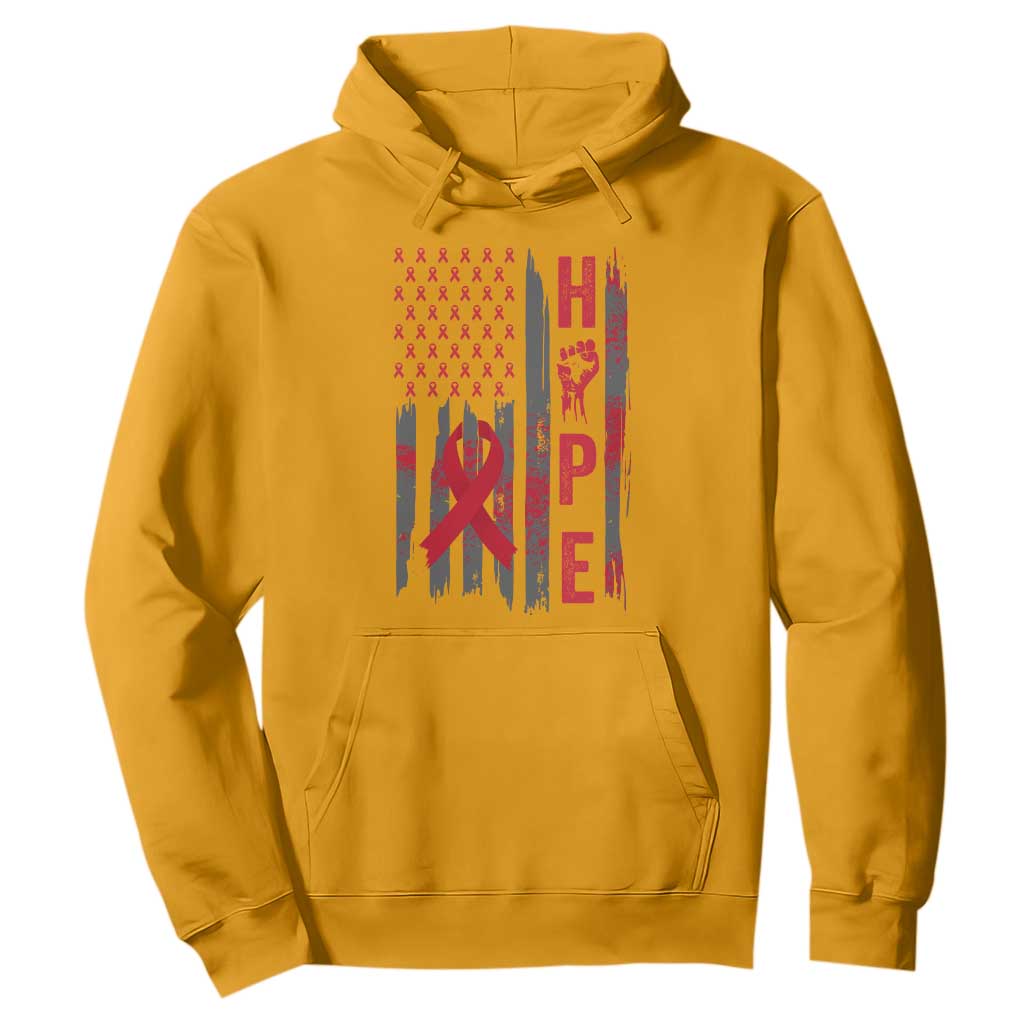 American Flag Hope HIV Support Hoodie World AIDS Day Gift
