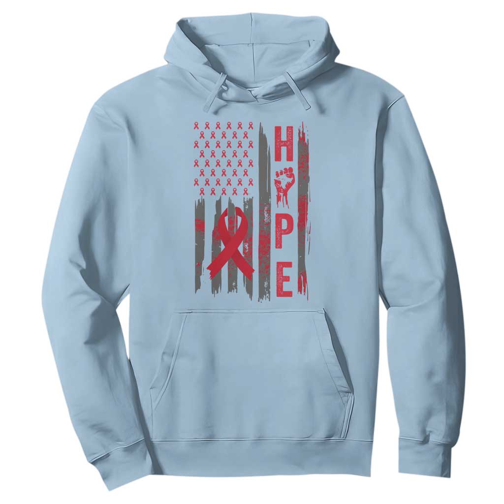 American Flag Hope HIV Support Hoodie World AIDS Day Gift