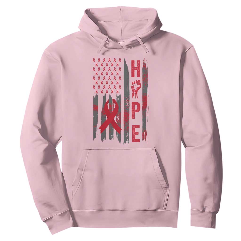 American Flag Hope HIV Support Hoodie World AIDS Day Gift