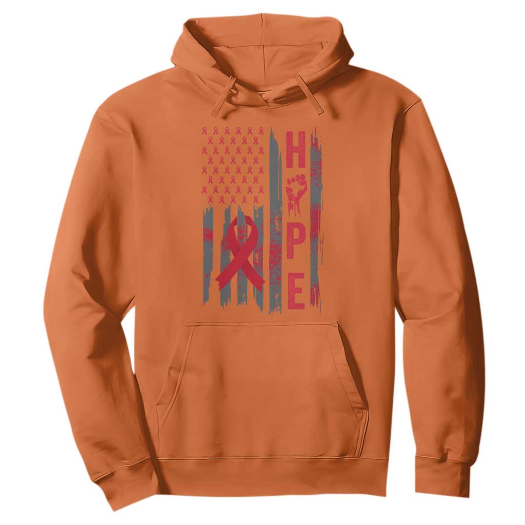 American Flag Hope HIV Support Hoodie World AIDS Day Gift