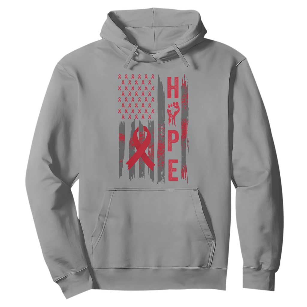 American Flag Hope HIV Support Hoodie World AIDS Day Gift