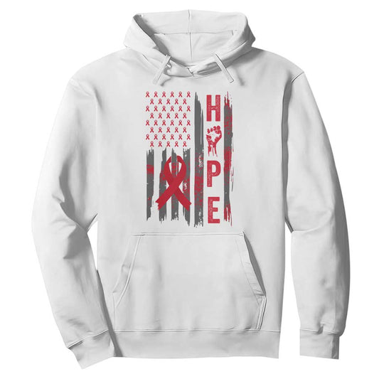 American Flag Hope HIV Support Hoodie World AIDS Day Gift