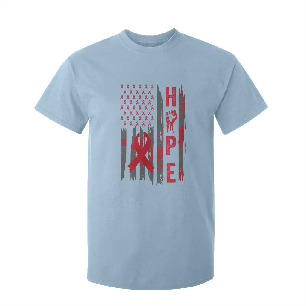 American Flag Hope HIV Support T Shirt For Kid World AIDS Day Gift