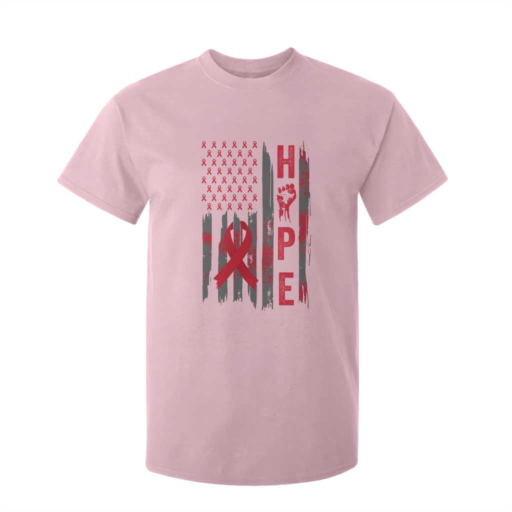 American Flag Hope HIV Support T Shirt For Kid World AIDS Day Gift