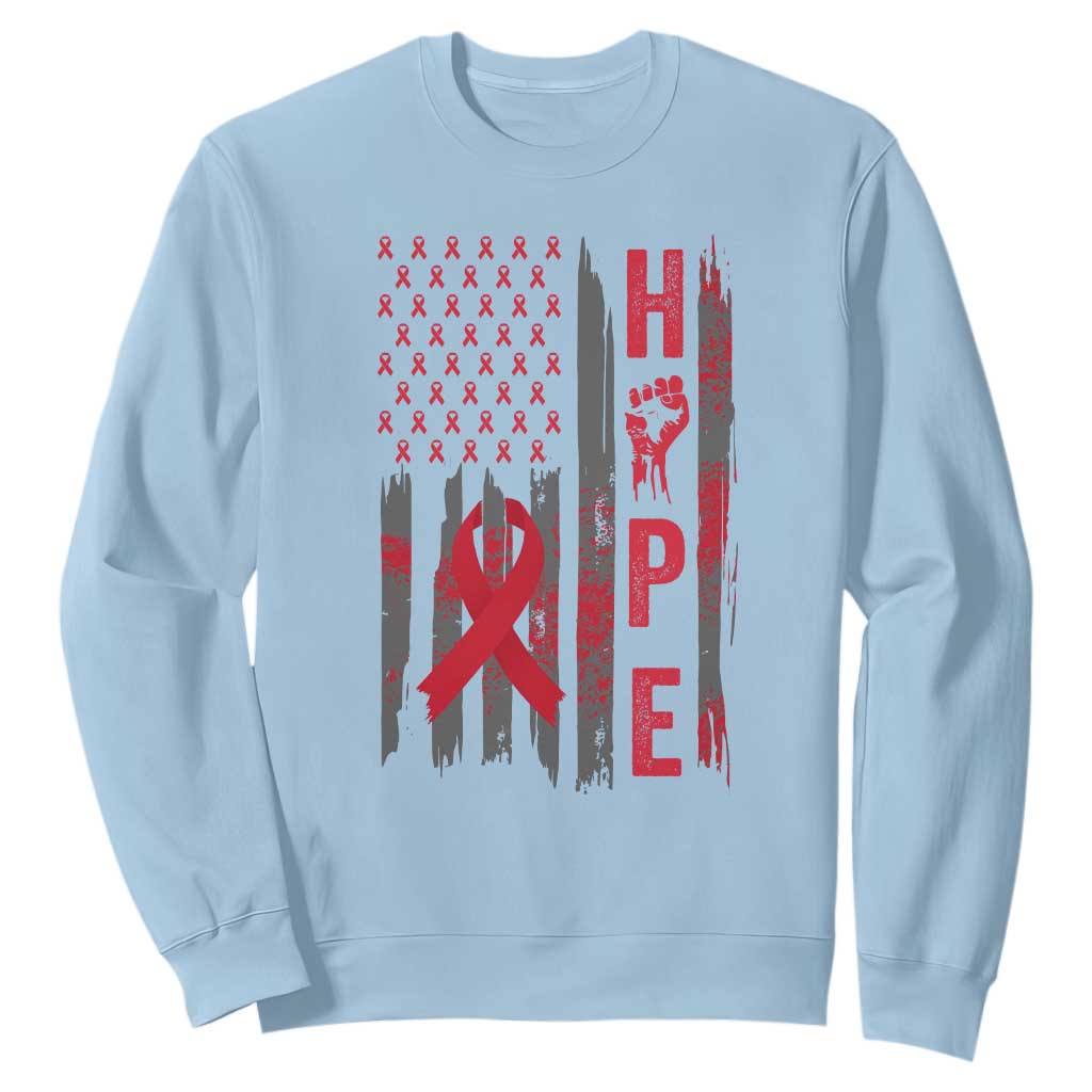 American Flag Hope HIV Support Sweatshirt World AIDS Day Gift