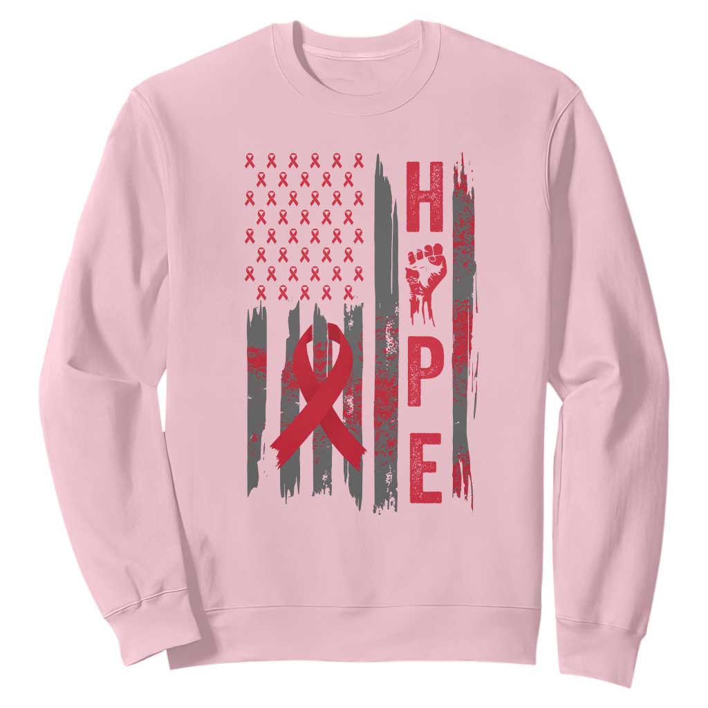 American Flag Hope HIV Support Sweatshirt World AIDS Day Gift