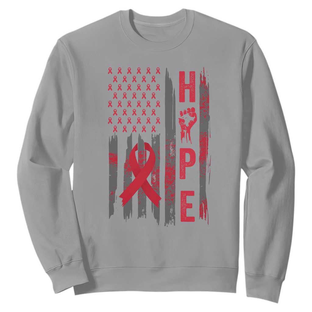 American Flag Hope HIV Support Sweatshirt World AIDS Day Gift