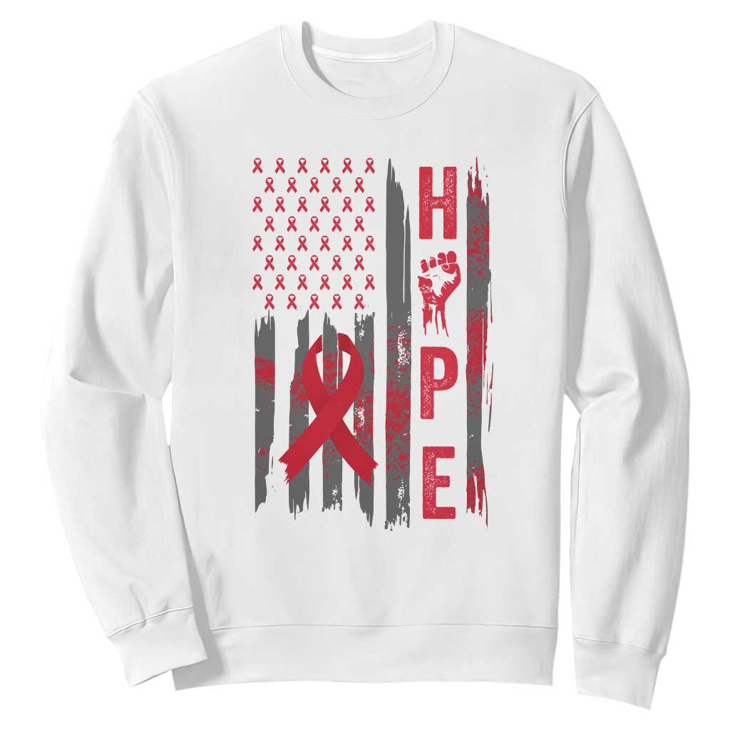 American Flag Hope HIV Support Sweatshirt World AIDS Day Gift