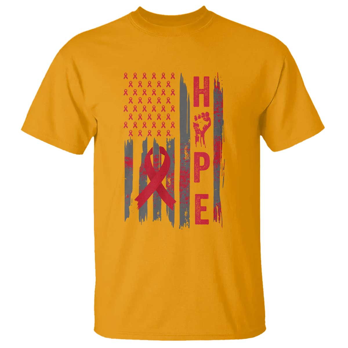 American Flag Hope HIV Support T Shirt World AIDS Day Gift
