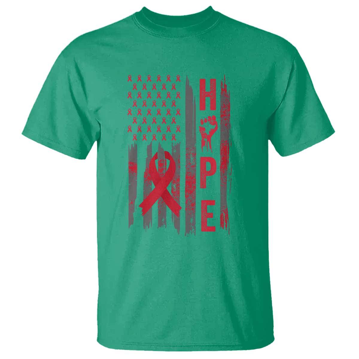 American Flag Hope HIV Support T Shirt World AIDS Day Gift