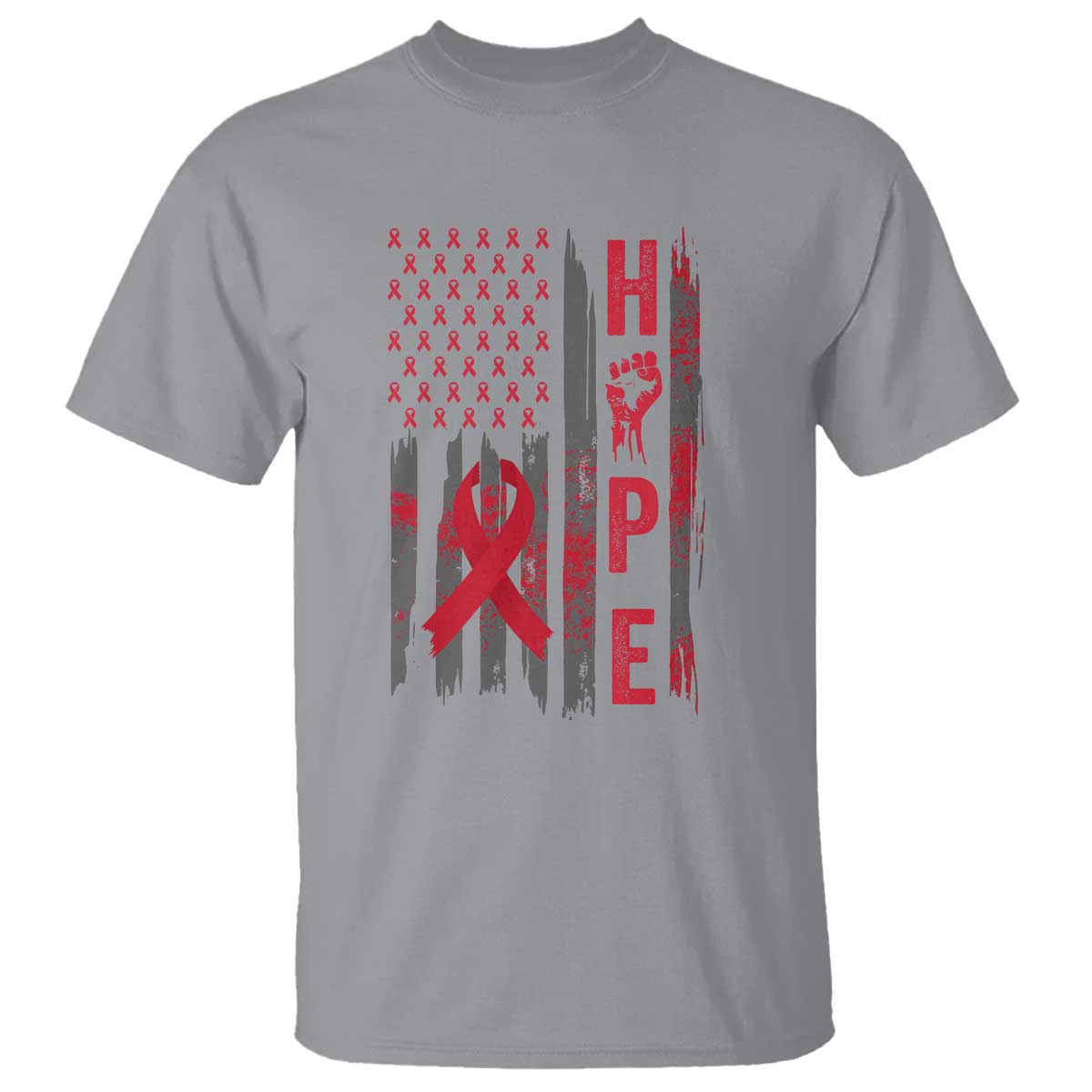 American Flag Hope HIV Support T Shirt World AIDS Day Gift