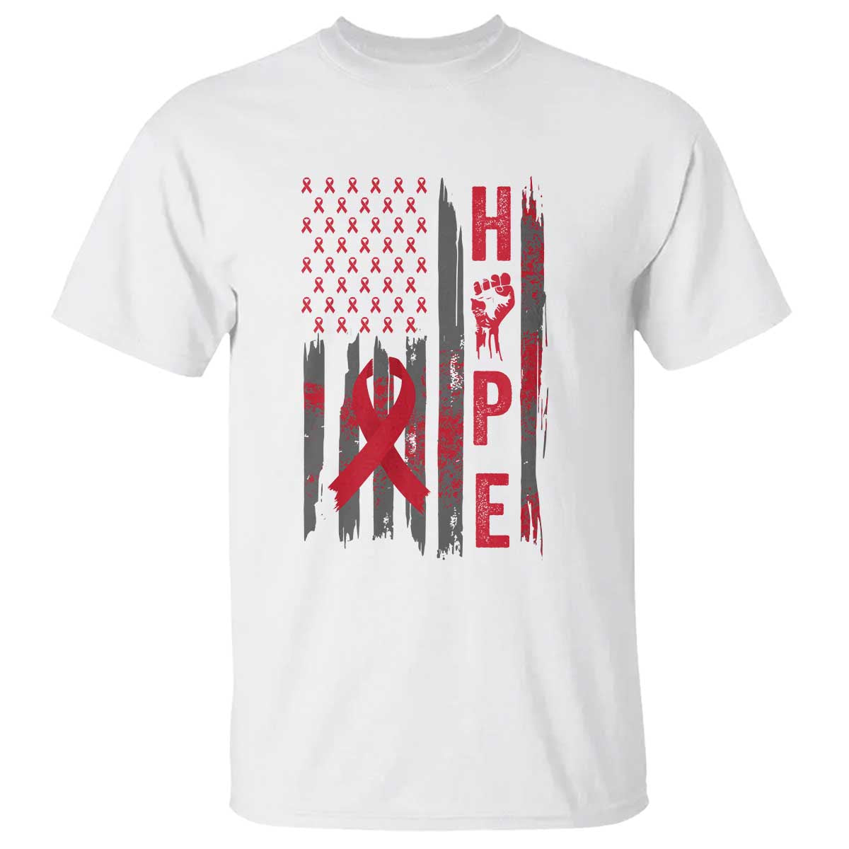 American Flag Hope HIV Support T Shirt World AIDS Day Gift