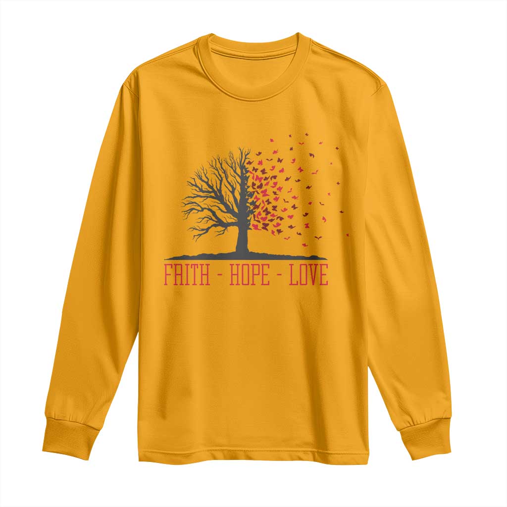 World AIDS Day Support Gift Long Sleeve Shirt Faith Hope Love