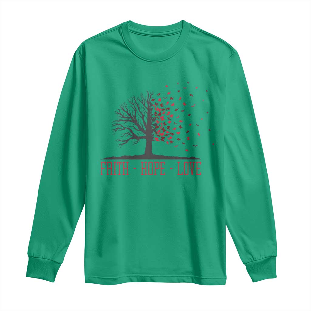World AIDS Day Support Gift Long Sleeve Shirt Faith Hope Love