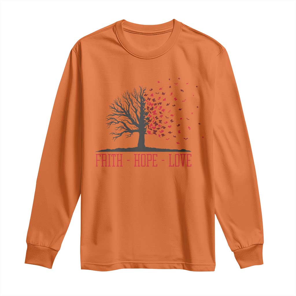 World AIDS Day Support Gift Long Sleeve Shirt Faith Hope Love