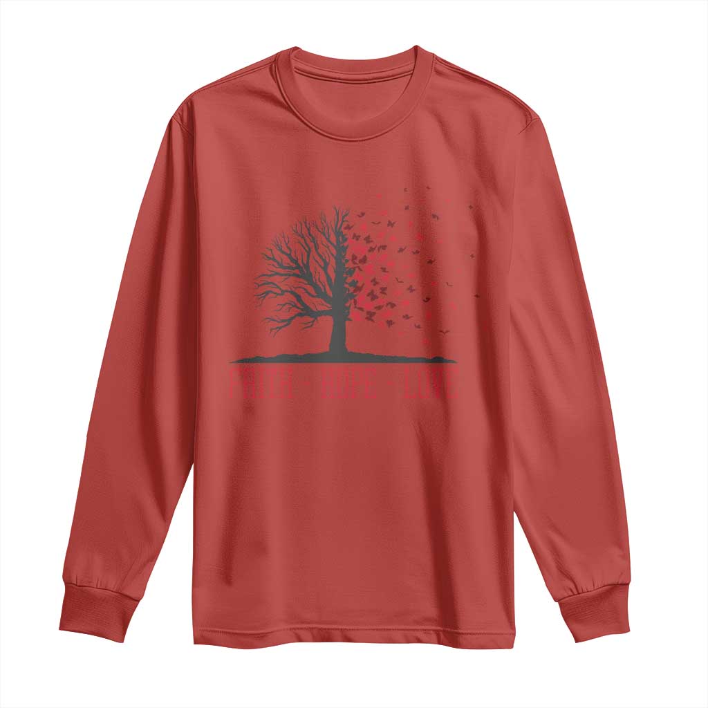 World AIDS Day Support Gift Long Sleeve Shirt Faith Hope Love