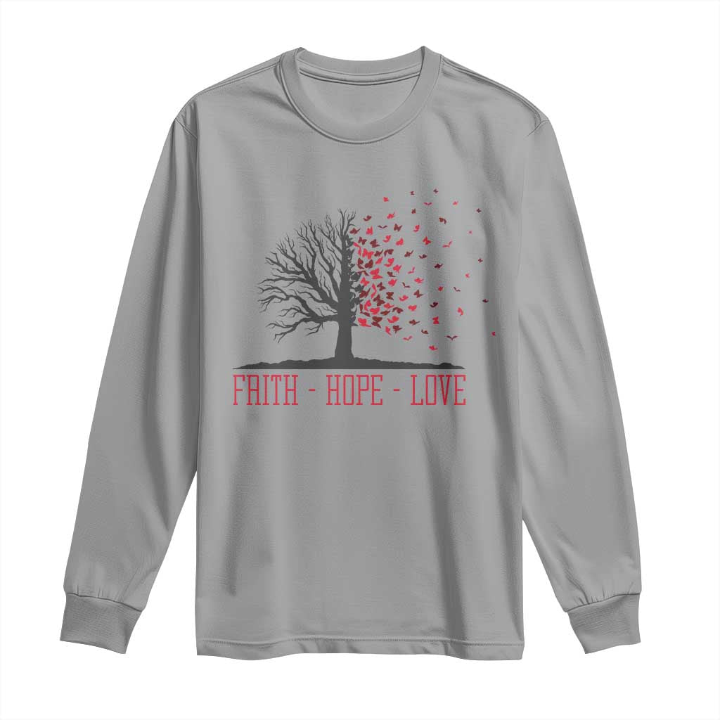 World AIDS Day Support Gift Long Sleeve Shirt Faith Hope Love