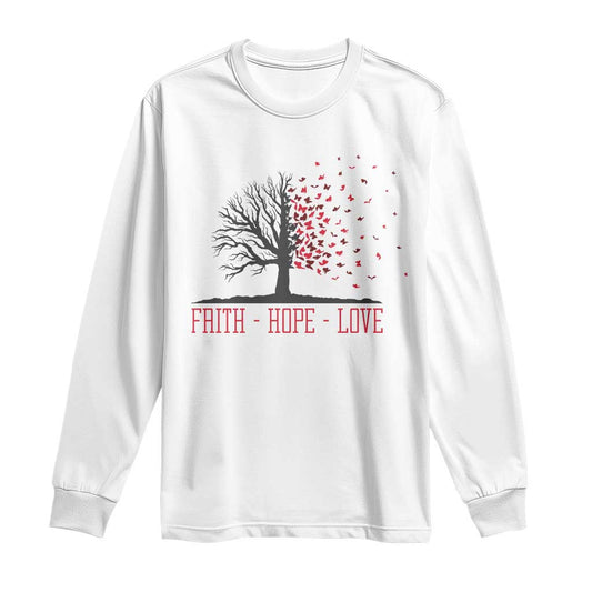 World AIDS Day Support Gift Long Sleeve Shirt Faith Hope Love