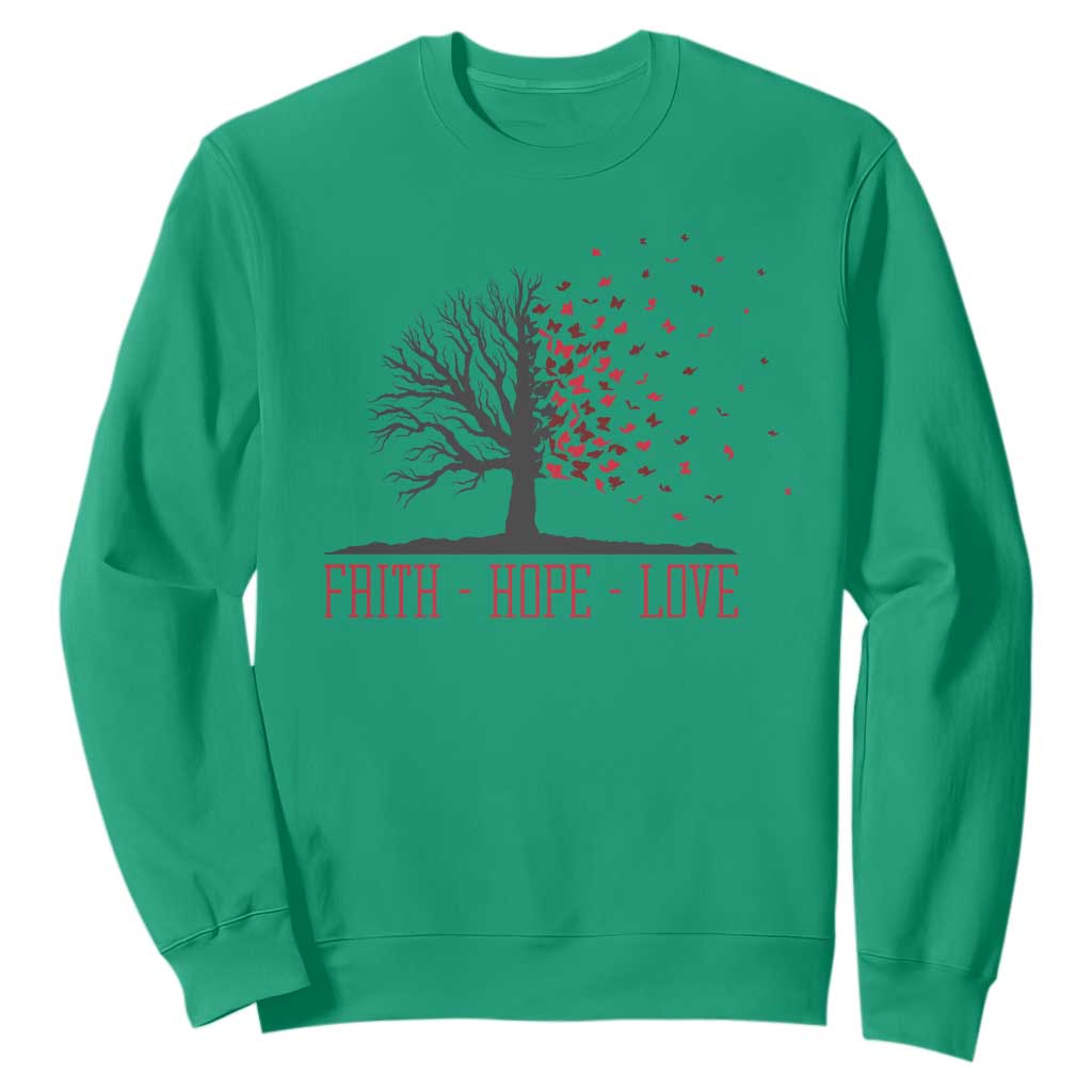 World AIDS Day Support Gift Sweatshirt Faith Hope Love