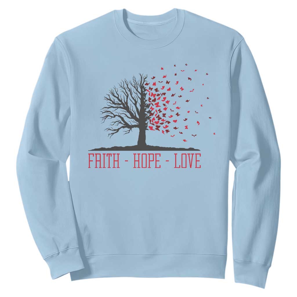 World AIDS Day Support Gift Sweatshirt Faith Hope Love