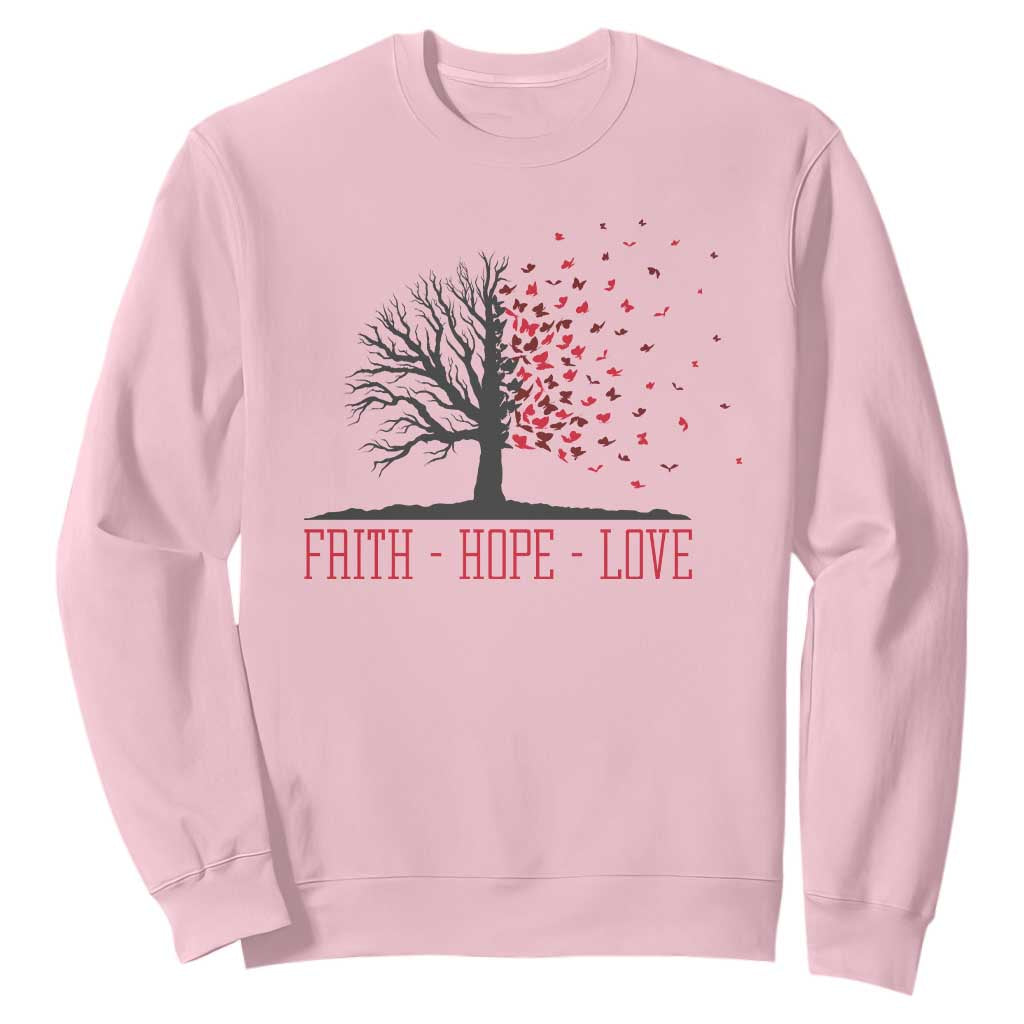 World AIDS Day Support Gift Sweatshirt Faith Hope Love