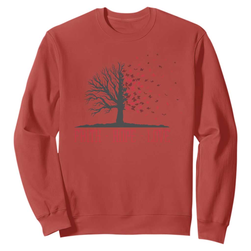 World AIDS Day Support Gift Sweatshirt Faith Hope Love