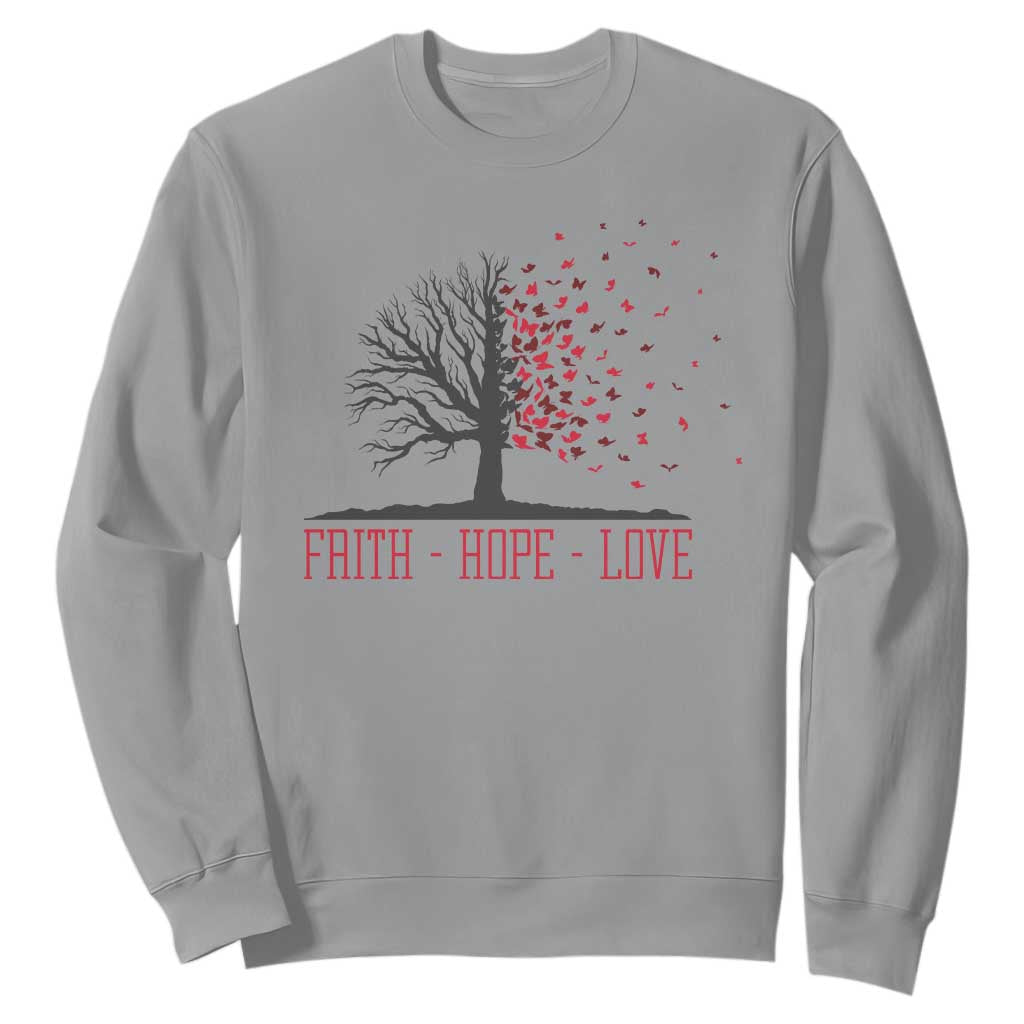 World AIDS Day Support Gift Sweatshirt Faith Hope Love