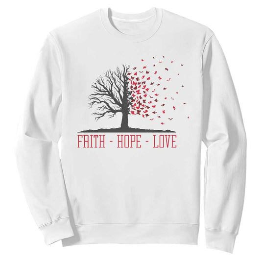 World AIDS Day Support Gift Sweatshirt Faith Hope Love