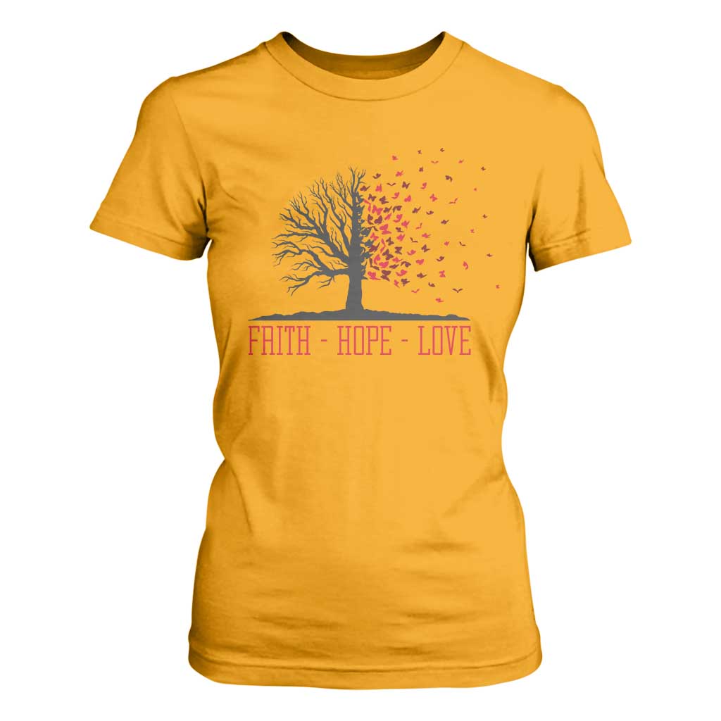 World AIDS Day Support Gift T Shirt For Women Faith Hope Love