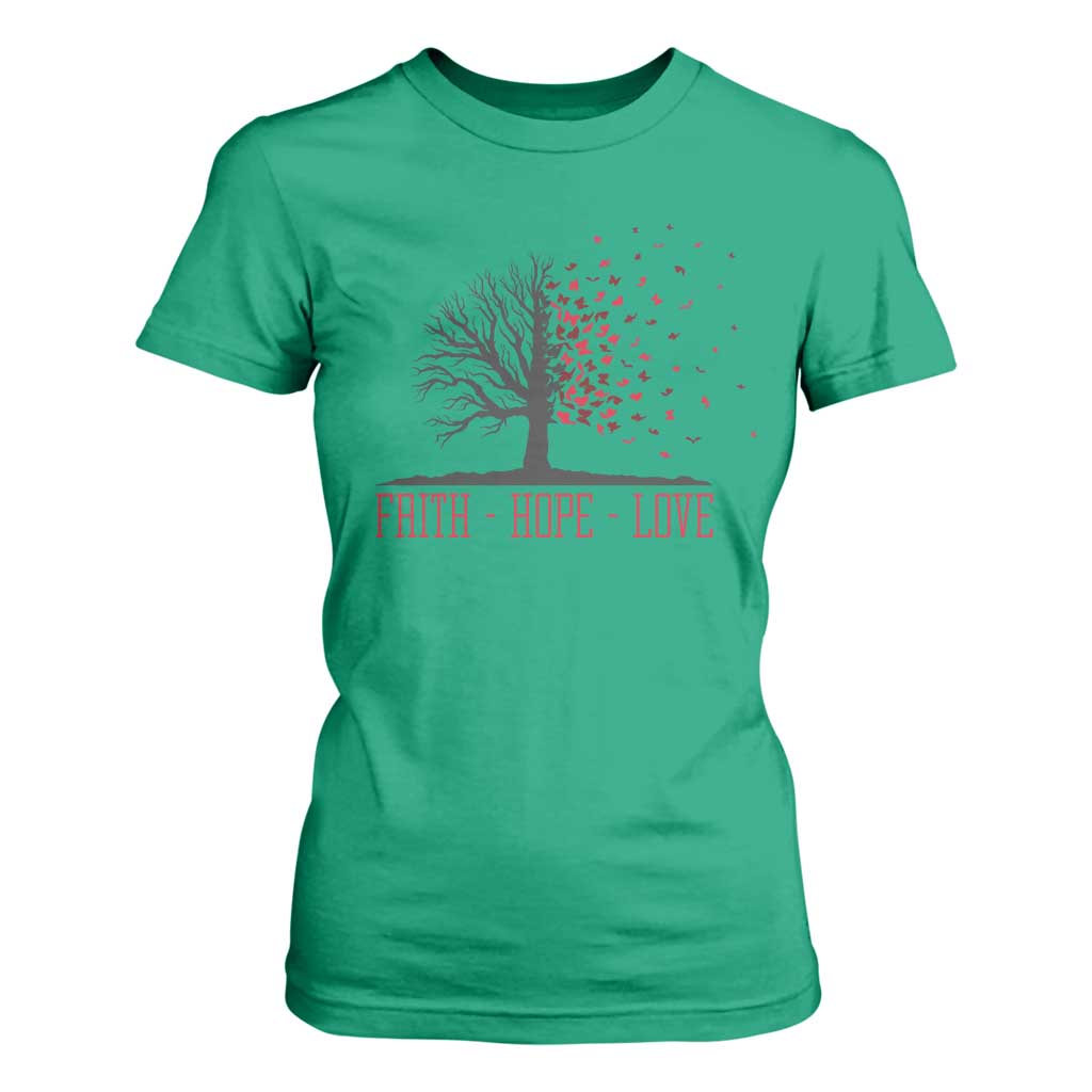 World AIDS Day Support Gift T Shirt For Women Faith Hope Love