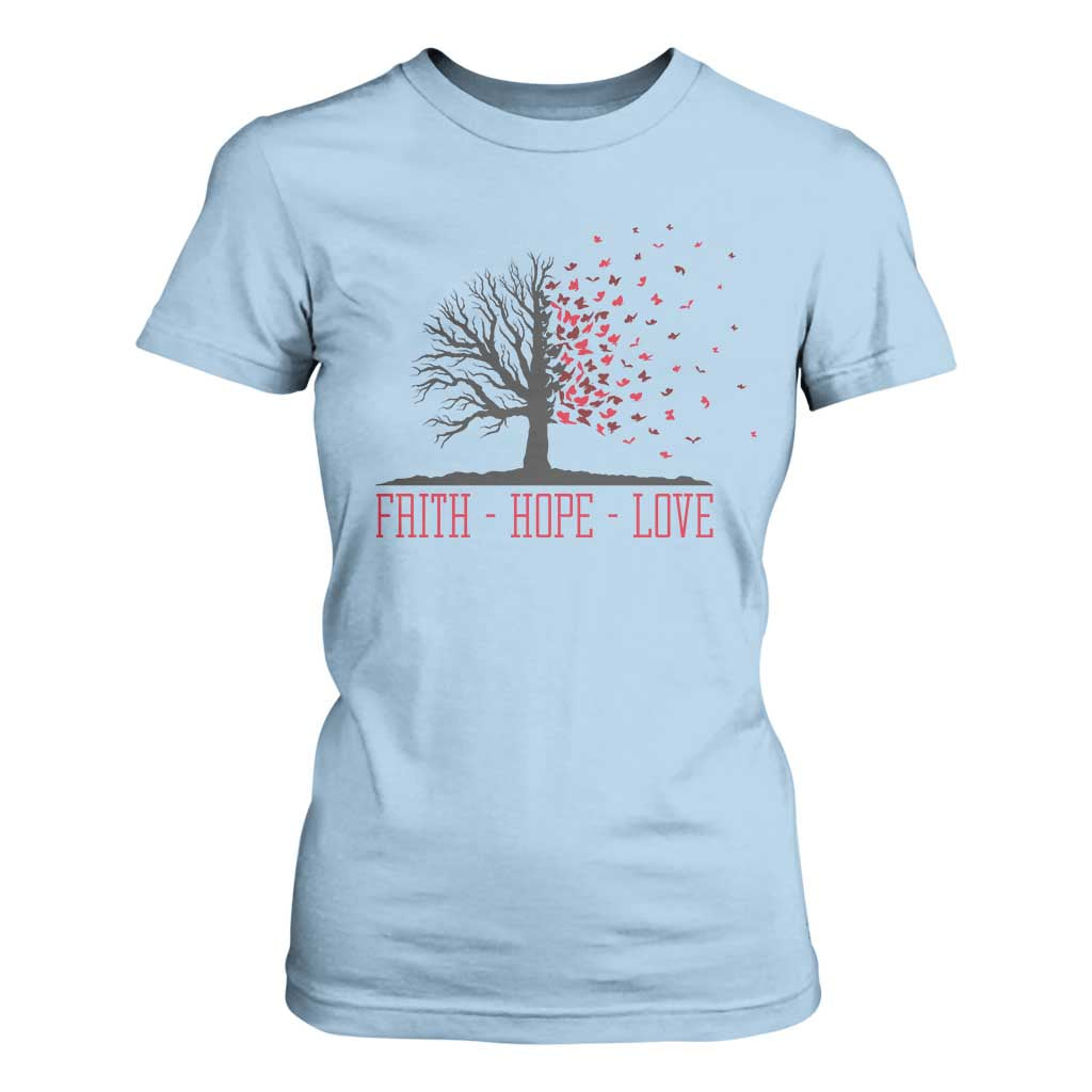 World AIDS Day Support Gift T Shirt For Women Faith Hope Love
