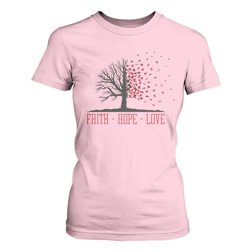 World AIDS Day Support Gift T Shirt For Women Faith Hope Love
