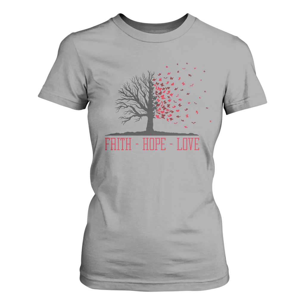 World AIDS Day Support Gift T Shirt For Women Faith Hope Love