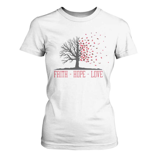 World AIDS Day Support Gift T Shirt For Women Faith Hope Love