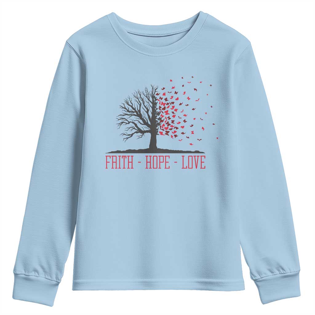 World AIDS Day Support Gift Youth Sweatshirt Faith Hope Love