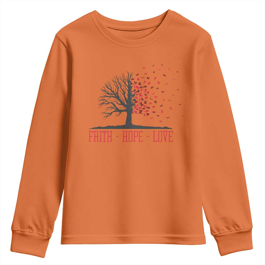 World AIDS Day Support Gift Youth Sweatshirt Faith Hope Love