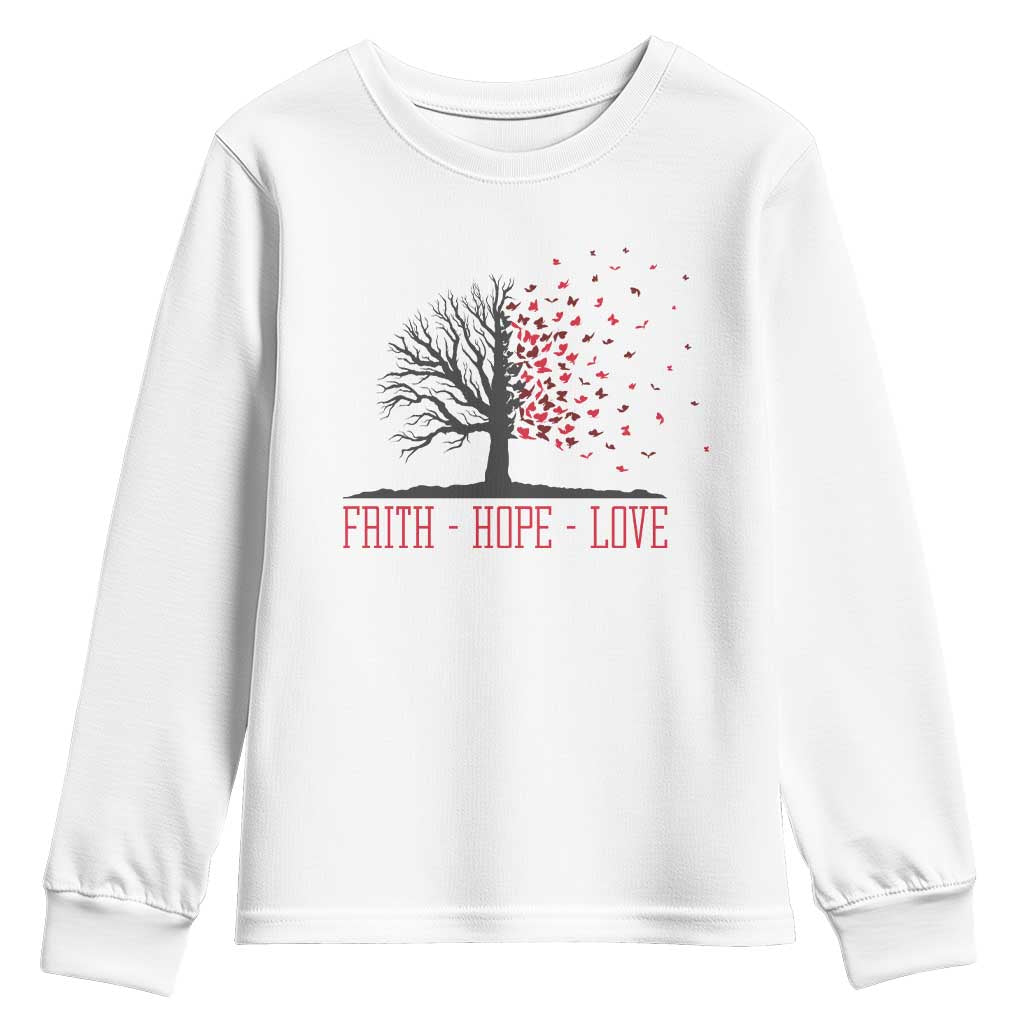 World AIDS Day Support Gift Youth Sweatshirt Faith Hope Love